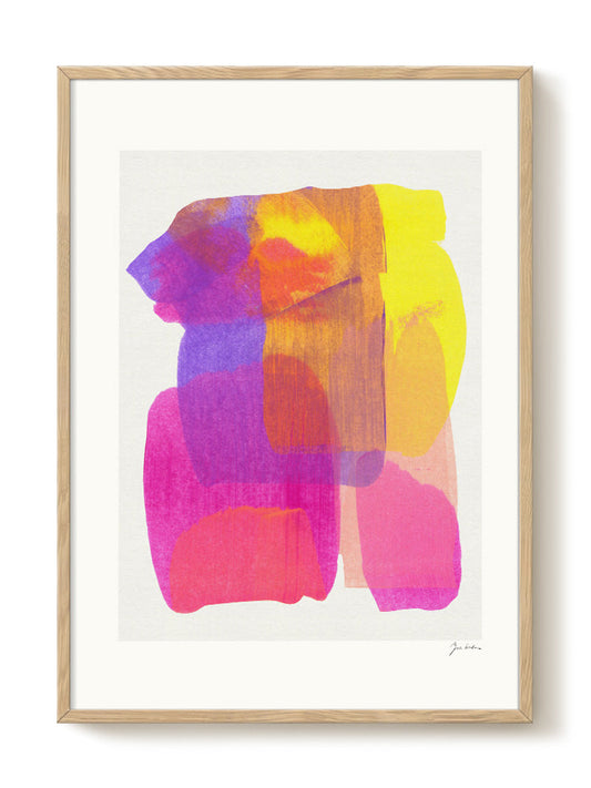 Zoe - Pink Flourish – modern wall art print, Falcozi Studio