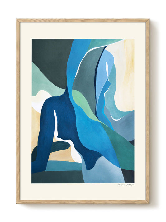 Astrid - Blue Silhouettes – modern wall art print, Falcozi Studio