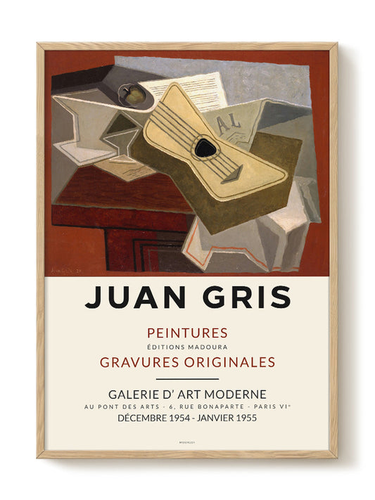 Juan Gris - Guitar and Newspaper – modern wall art print, Falcozi Studio