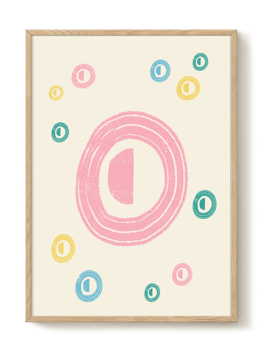 Zoe - Groovy Letters - OOO – modern wall art print, Falcozi Studio