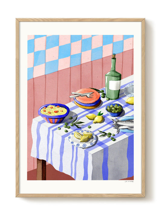 Eva Halfers - Pink Tapas – modern wall art print, Falcozi Studio