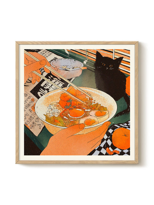 Enikő Eged - Bodega Cat Kimchi – modern wall art print, Falcozi Studio