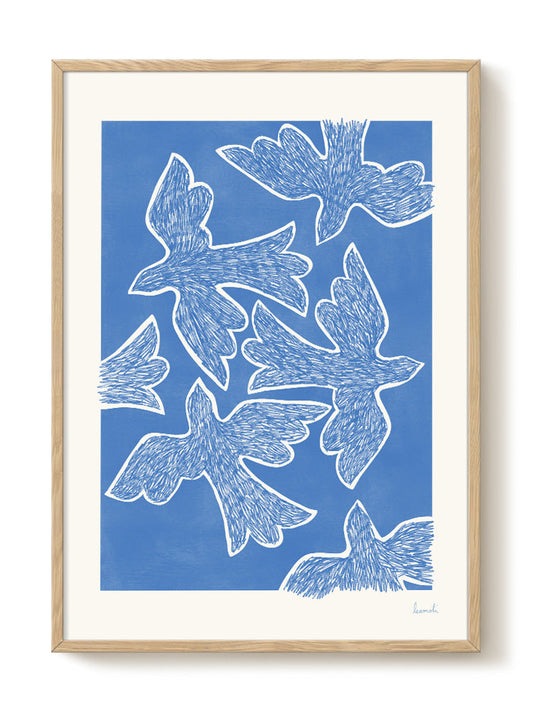 Abstract Birds Print – modern animal wall art, unique design