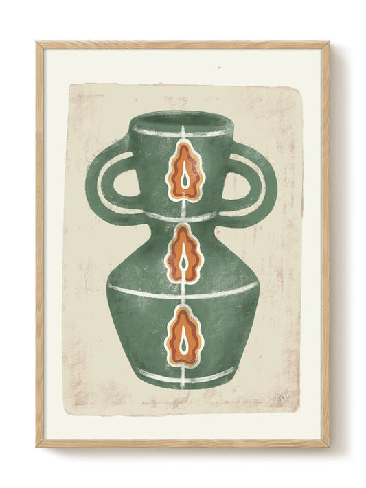 Kateryna Brovkova - Ukrainian Spirit Oak Leaf Vase – modern wall art print, Falcozi Studio