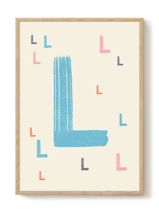 Zoe - Groovy Letters - LLL – modern wall art print, Falcozi Studio