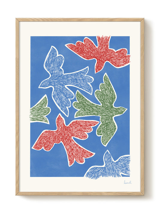 Abstract Birds Print – modern animal wall art, unique design