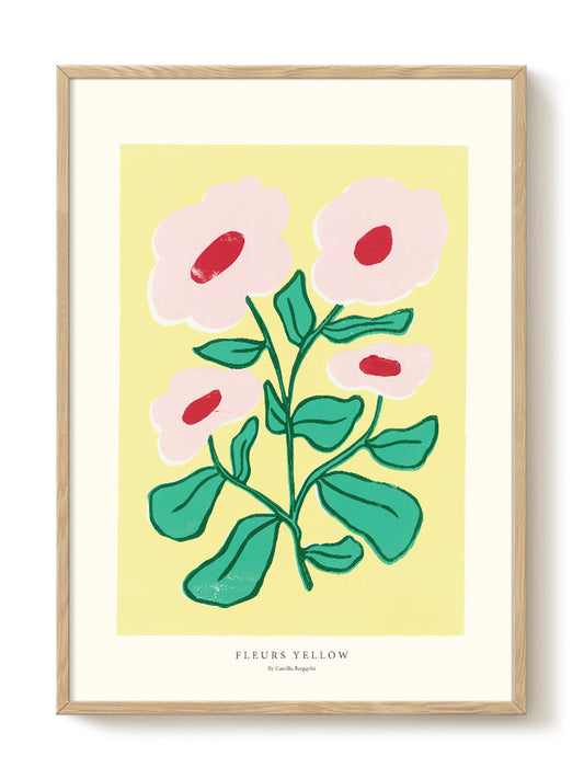 Camilla Bergqvist - Fleurs Yellow – modern wall art print, Falcozi Studio