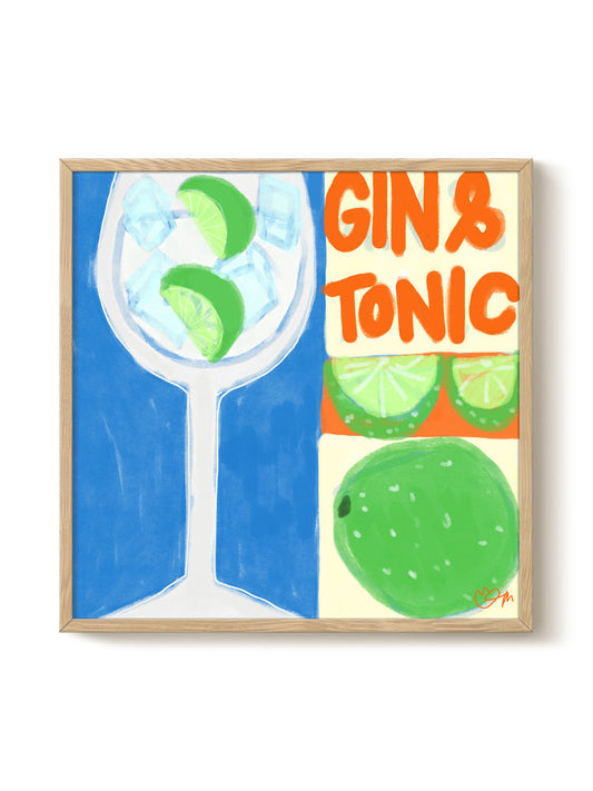 Elin PK - Gin & Tonic Cocktail – modern wall art print, Falcozi Studio