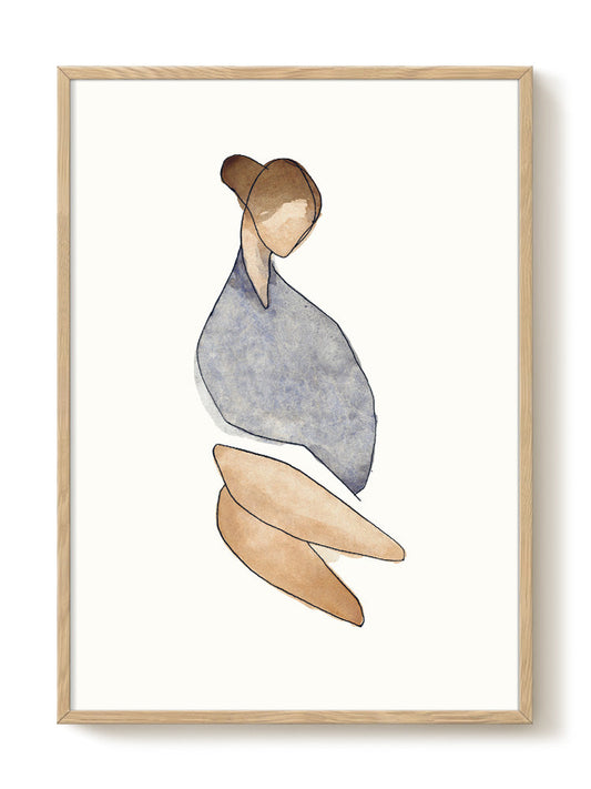 Jörgen Hansson - Sitting woman Xl – modern wall art print, Falcozi Studio