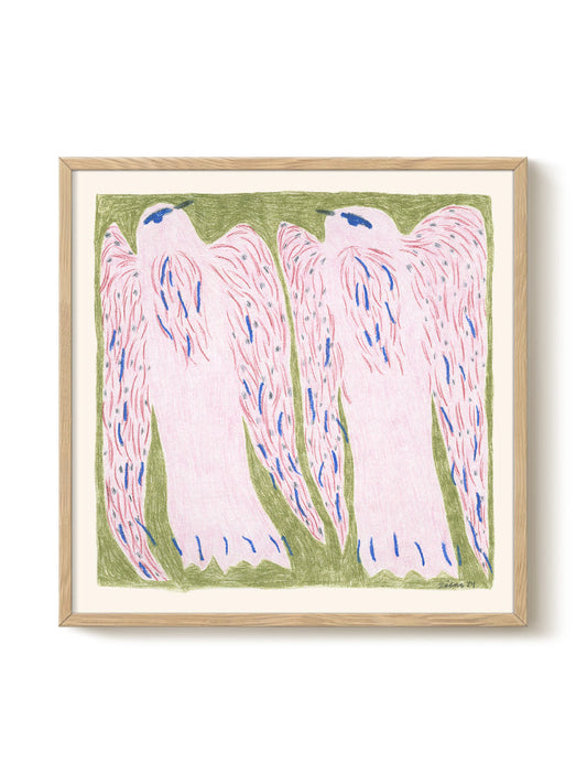 Abstract Birds Print – modern animal wall art, unique design