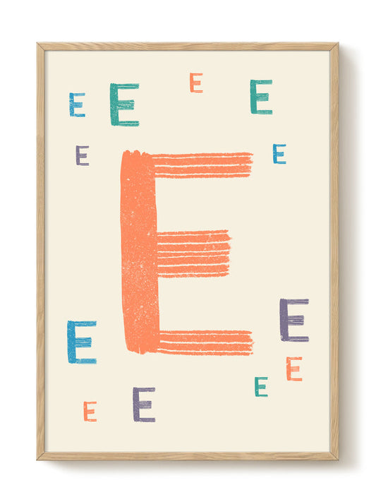 Zoe - Groovy Letters - EEE – modern wall art print, Falcozi Studio