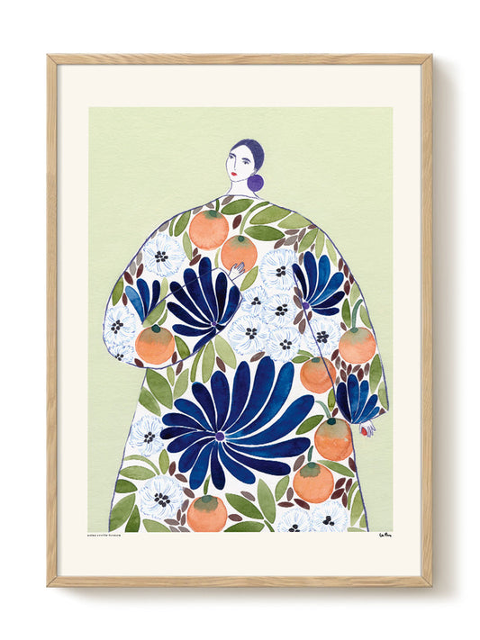 La Poire - Orange Coat – modern wall art print, Falcozi Studio