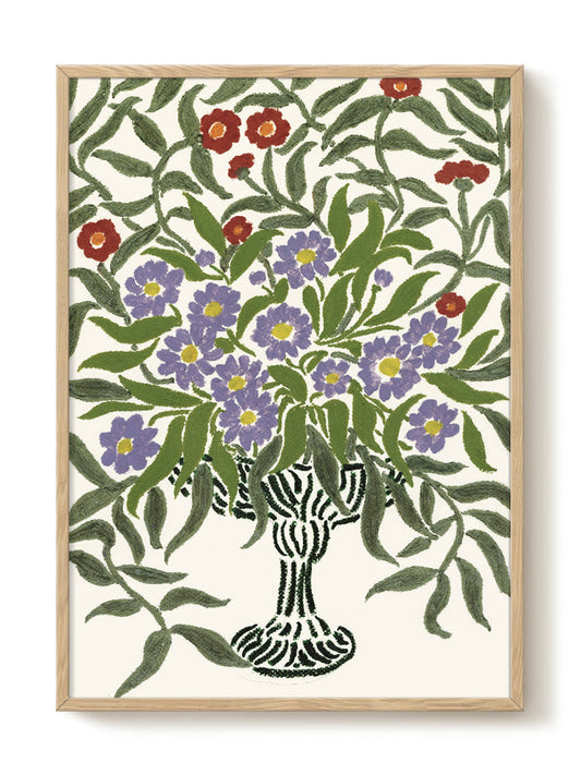 La Poire - Purple Asters – modern wall art print, Falcozi Studio