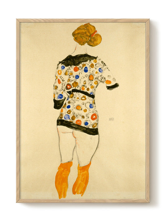 E. Schiele - Flower Dress – modern wall art print, Falcozi Studio