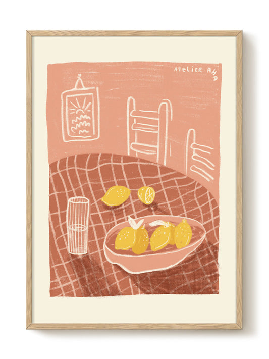 Anouk - lemon basket – modern wall art print, Falcozi Studio