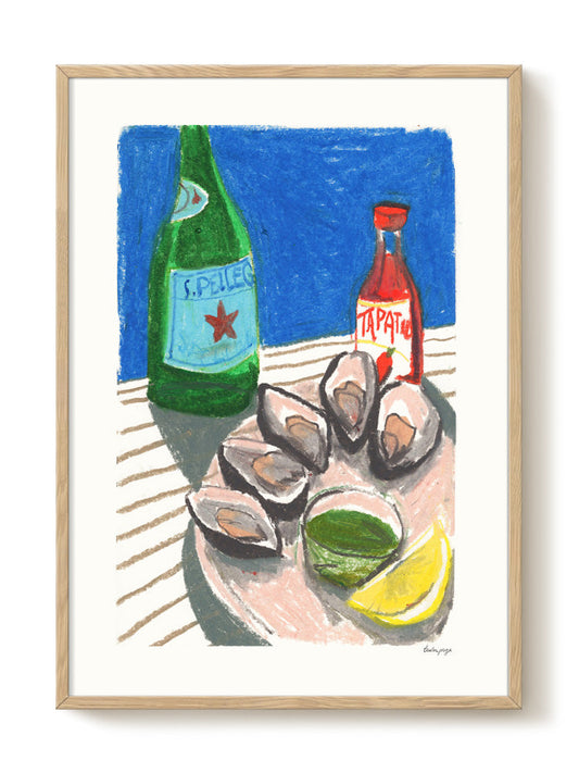 Laura - Oyster Lunch – modern wall art print, Falcozi Studio