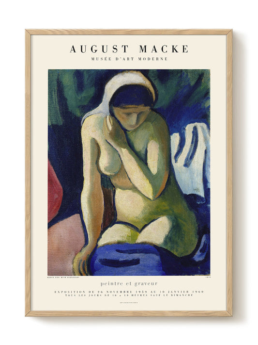 August Macke - Girl with Headscarf – modern wall art print, Falcozi Studio