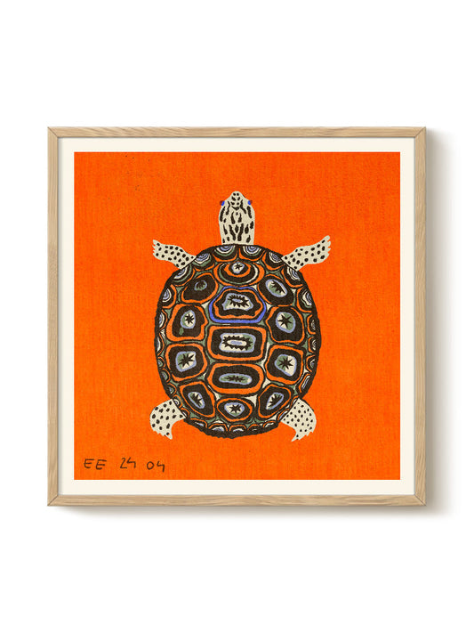 Enikő Eged - Turtle Orange – modern wall art print, Falcozi Studio