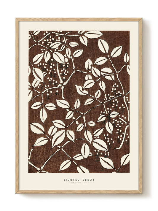Bijutsu Sekai - Leaf pattern – modern wall art print, Falcozi Studio