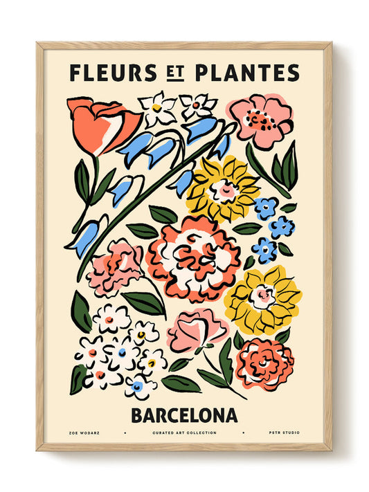 Zoe - Fleurs et Plantes - Barcelona – modern wall art print, Falcozi Studio