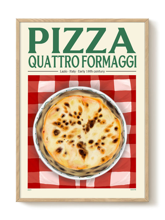 Elin PK - Pizza Quattro Formaggi – modern wall art print, Falcozi Studio