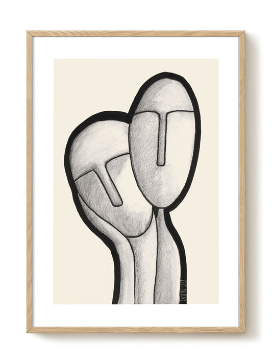 abstract portrait portrait black Poster