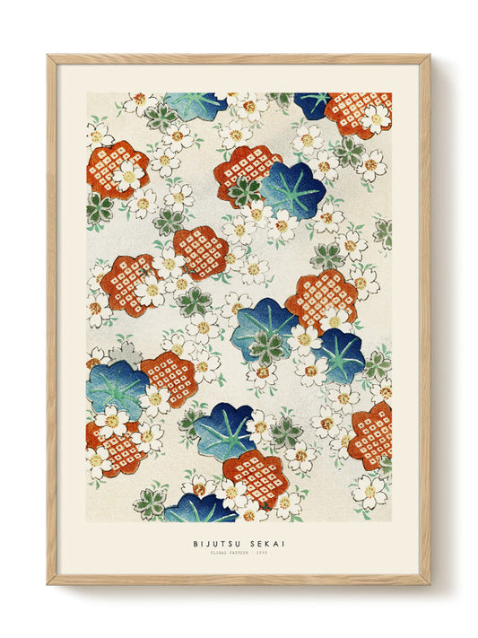 Bijutsu Sekai - Floral pattern II – modern wall art print, Falcozi Studio