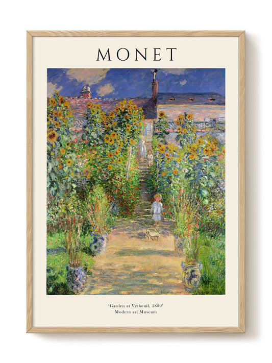 Claude Monet - Garden at Vétheuil – modern wall art print, Falcozi Studio