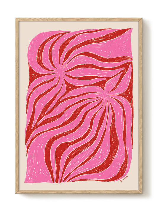 Hanna KL - Glowing Bright Pink – modern wall art print, Falcozi Studio