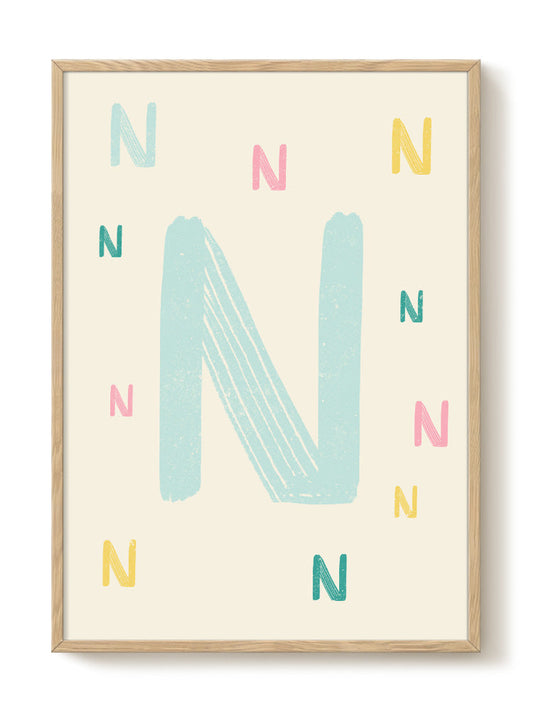 Zoe - Groovy Letters - NNN – modern wall art print, Falcozi Studio