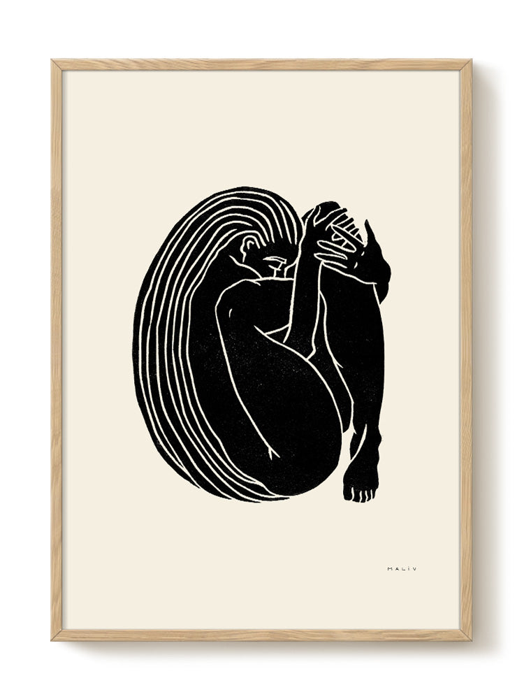 abstract portrait portrait black Poster