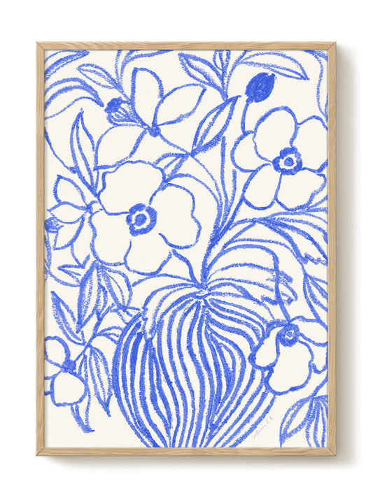 La Poire - Blue Poppies – modern wall art print, Falcozi Studio