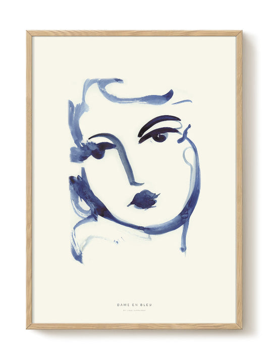 Coco - Dame en Blue – modern wall art print, Falcozi Studio