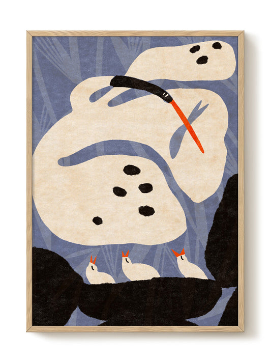 Abstract Birds Print – modern animal wall art, unique design