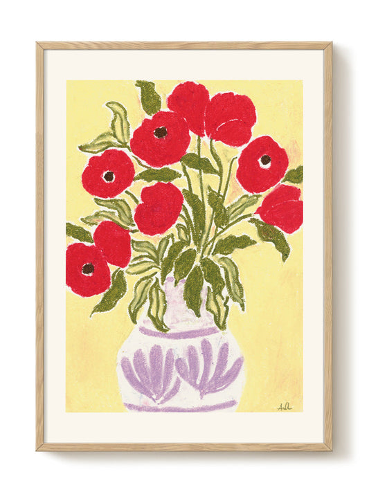 La Poire - Table Poppies – modern wall art print, Falcozi Studio