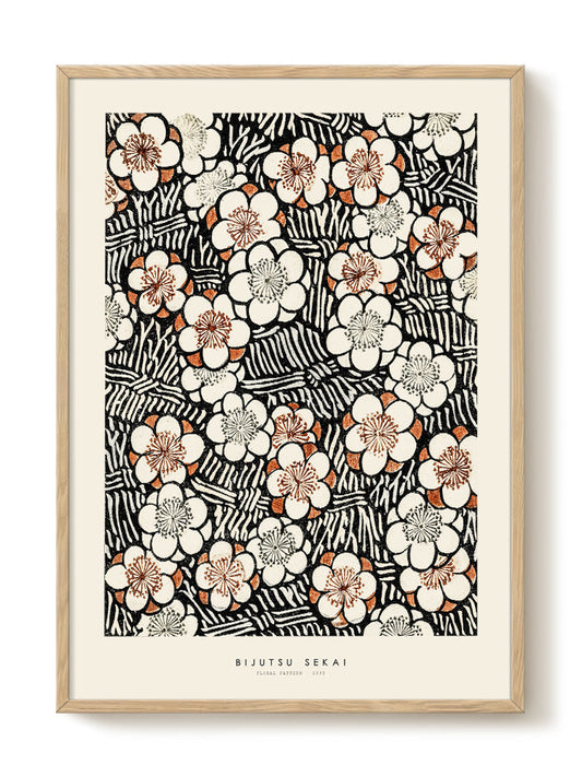 Bijutsu Sekai - Floral pattern – modern wall art print, Falcozi Studio