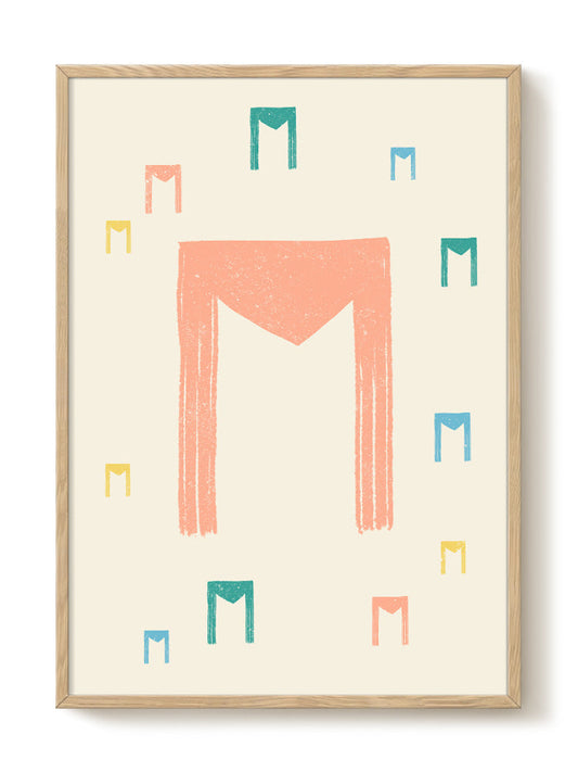 Zoe - Groovy Letters - MMM – modern wall art print, Falcozi Studio