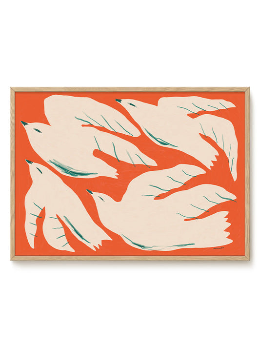 Abstract Birds Print – modern animal wall art, unique design