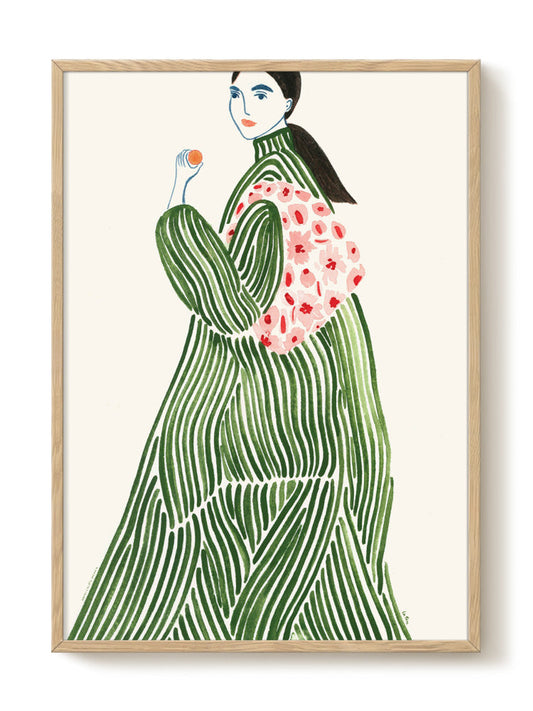 La Poire - Green Coat – modern wall art print, Falcozi Studio