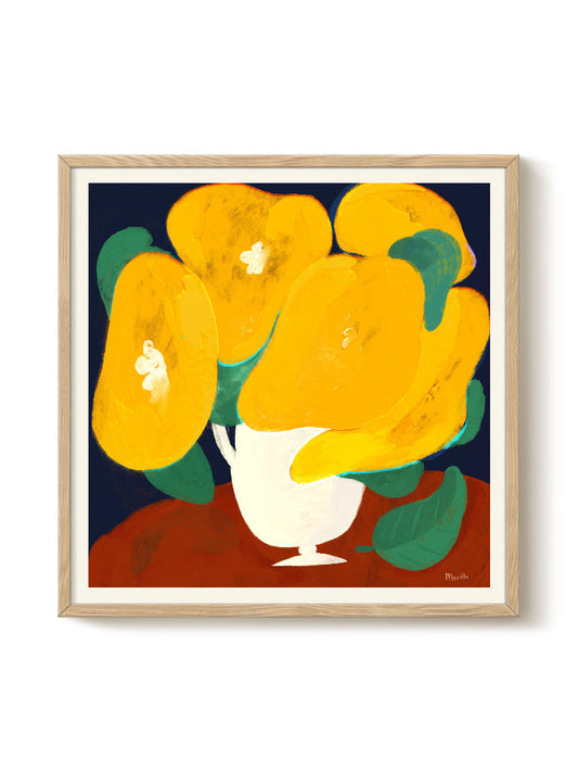 Marco - Yellow Flowers – modern wall art print, Falcozi Studio
