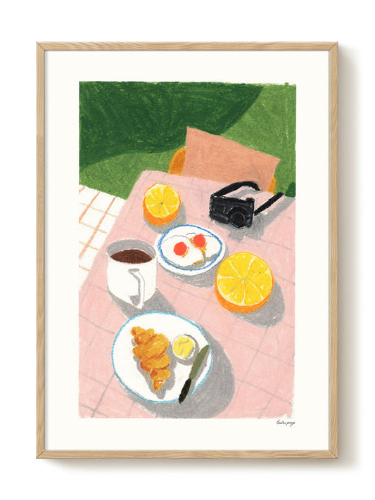 Laura - Breakfast On The Green – modern wall art print, Falcozi Studio