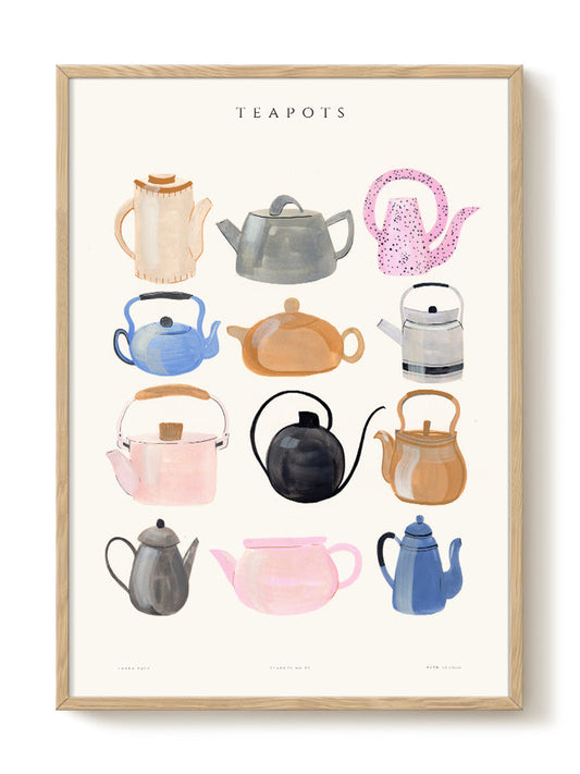Laura - Teapots – modern wall art print, Falcozi Studio