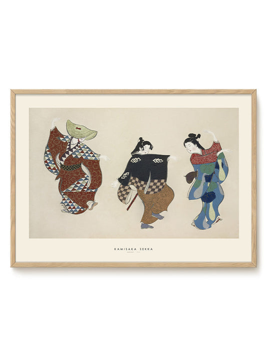 Kamisaka Sekka - Dancers – modern wall art print, Falcozi Studio
