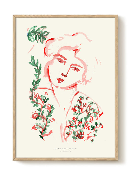 Coco - Dame aux Fleurs – modern wall art print, Falcozi Studio