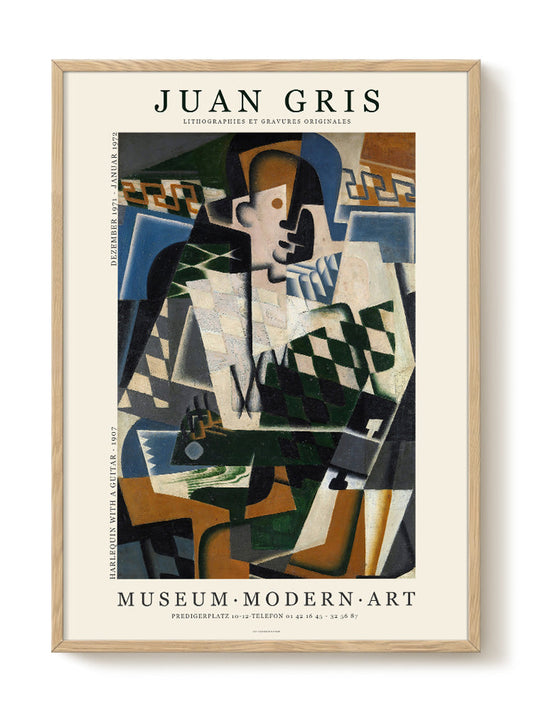 Juan Gris - Harlequin with Guitar – modern wall art print, Falcozi Studio