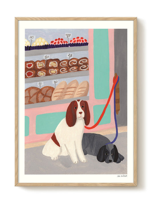 Iga Kosicka - Waiting Dogs – modern wall art print, Falcozi Studio