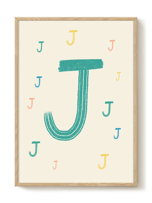 Zoe - Groovy Letters - JJJ – modern wall art print, Falcozi Studio